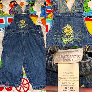 Baby girl denim overalls , 12-18 months